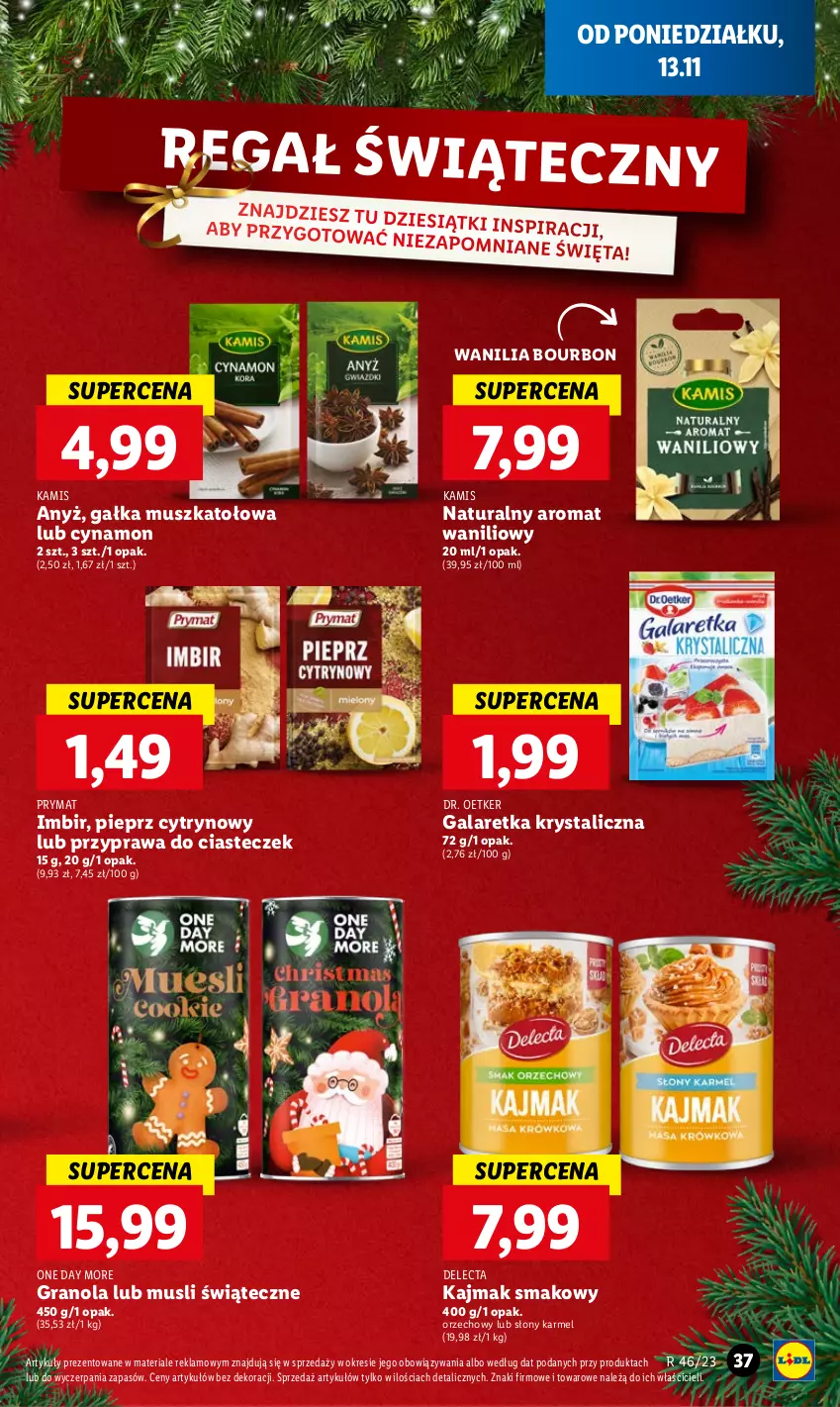 Gazetka promocyjna Lidl - GAZETKA - ważna 13.11 do 15.11.2023 - strona 53 - produkty: Bourbon, Delecta, Dr. Oetker, Gala, Galaretka, Gałka, Gra, Granola, Imbir, Kamis, Mus, Pieprz, Prymat, Regał