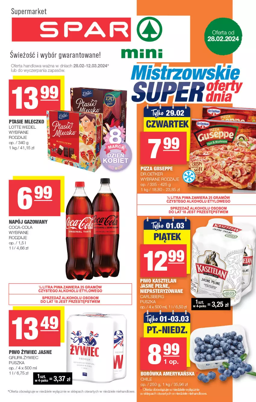 Gazetka promocyjna Spar - Spar-Mini - ważna 25.02 do 06.03.2024 - strona 1 - produkty: Coca-Cola, Mleczko, Napój, Napój gazowany, Piwo, Ptasie mleczko