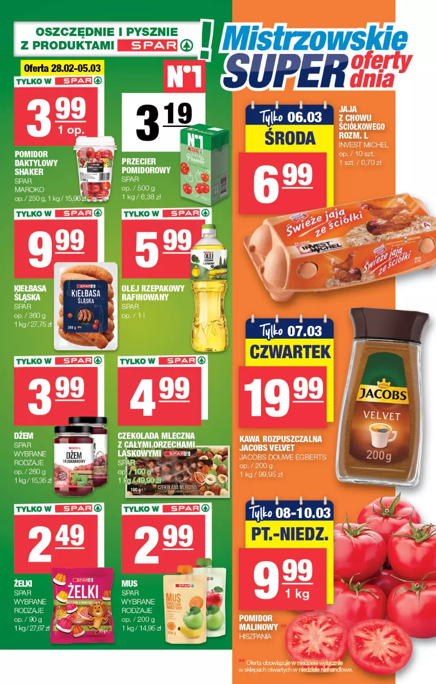 Gazetka promocyjna Spar - Spar-Mini - ważna 25.02 do 06.03.2024 - strona 3 - produkty: Jacobs, Jacobs Velvet, Jaja, Olej, Olej rzepakowy, Velvet