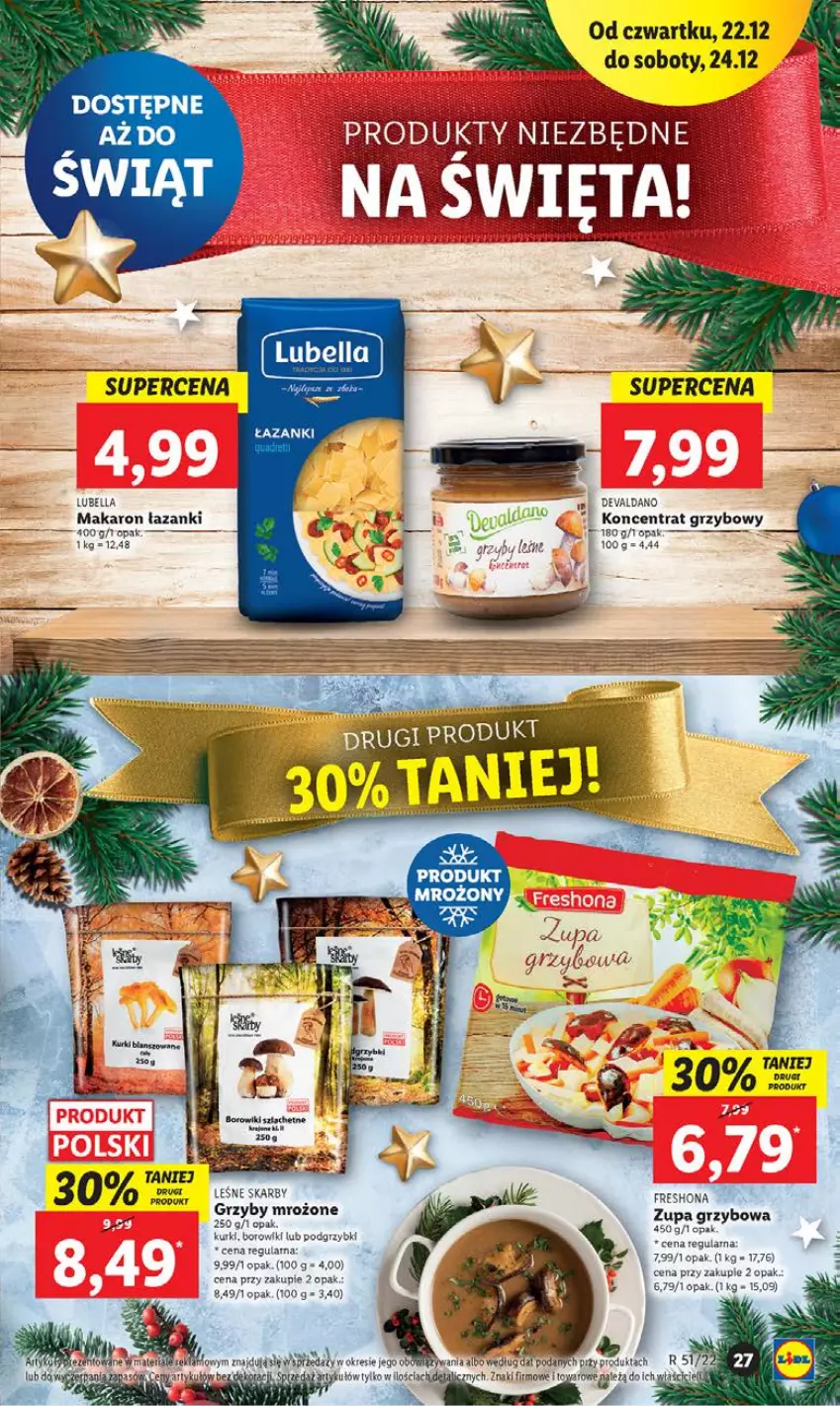 Gazetka promocyjna Lidl - GAZETKA - ważna 22.12 do 24.12.2022 - strona 31 - produkty: Bell, Bella, Borowiki, Grzyby, Lubella, Makaron, Podgrzybki, Sok, Zupa