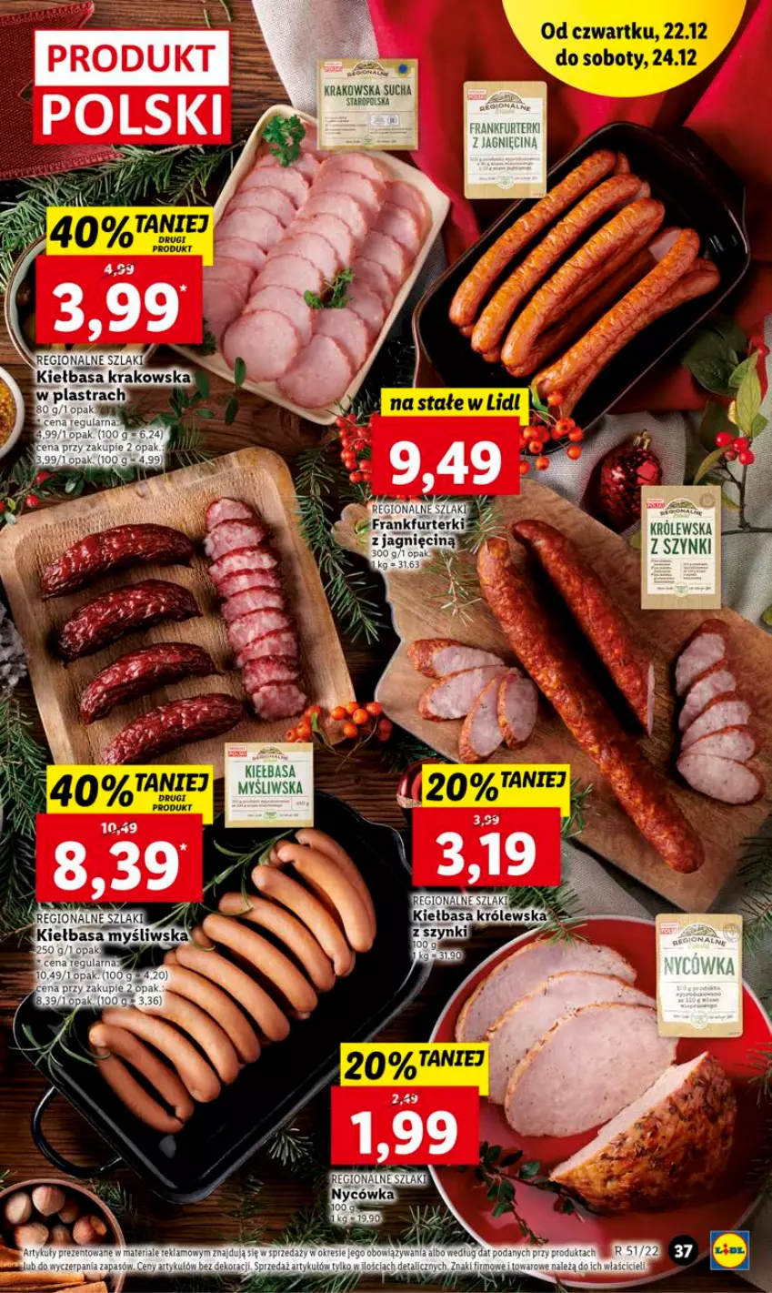 Gazetka promocyjna Lidl - GAZETKA - ważna 22.12 do 24.12.2022 - strona 43 - produkty: Kiełbasa