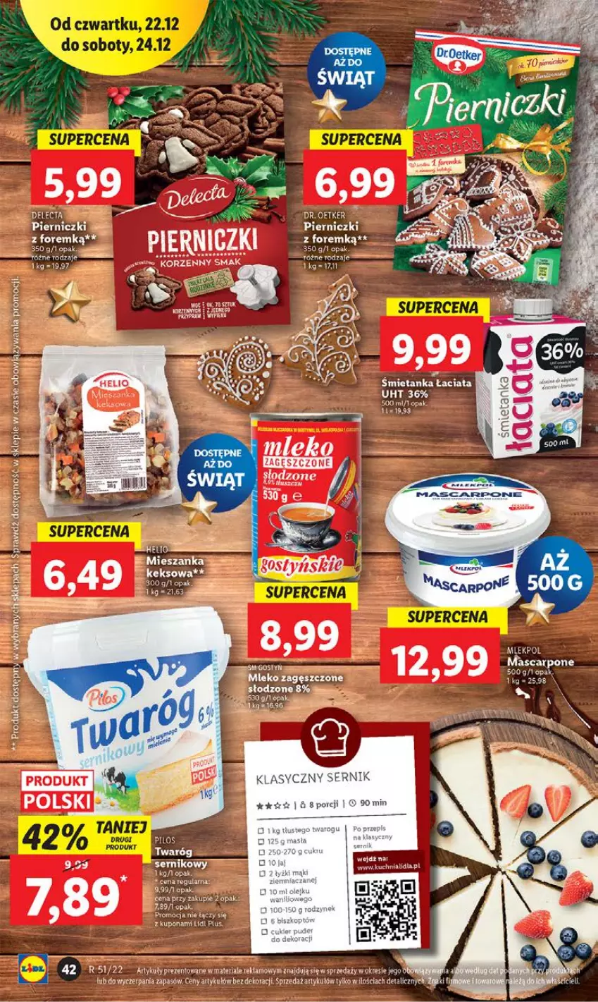 Gazetka promocyjna Lidl - GAZETKA - ważna 22.12 do 24.12.2022 - strona 48 - produkty: Delecta, Dr. Oetker, Fa, Kosz, Mascarpone, Mleko, Mleko zagęszczone, Ser