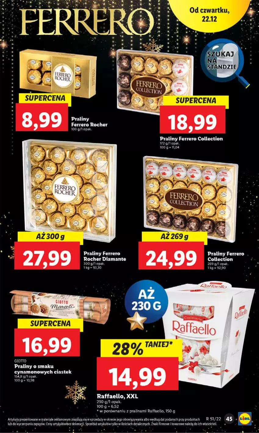 Gazetka promocyjna Lidl - GAZETKA - ważna 22.12 do 24.12.2022 - strona 55 - produkty: Diamant, Fa, Ferrero, Ferrero Rocher, Por, Praliny, Raffaello, Stek