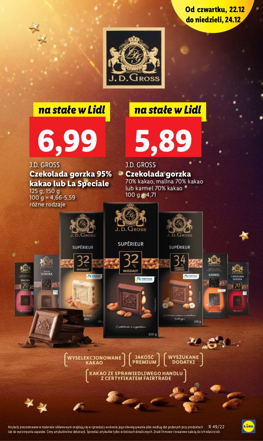 Gazetka promocyjna Lidl - GAZETKA - ważna 22.12 do 24.12.2022 - strona 61 - produkty: Czekolada, Czekolada gorzka, Kakao