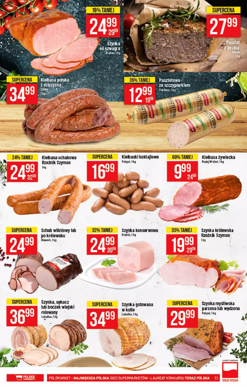 Gazetka promocyjna PoloMarket - Gazetka promocyjna - ważna 09.06 do 15.06.2021 - strona 11 - produkty: Gra, Kiełbasa, Kiełbasa schabowa, Madej Wróbel, Olewnik, Pekpol, Sękacz, Ser, Szynka, Szynka konserwowa, Szynka Królewska