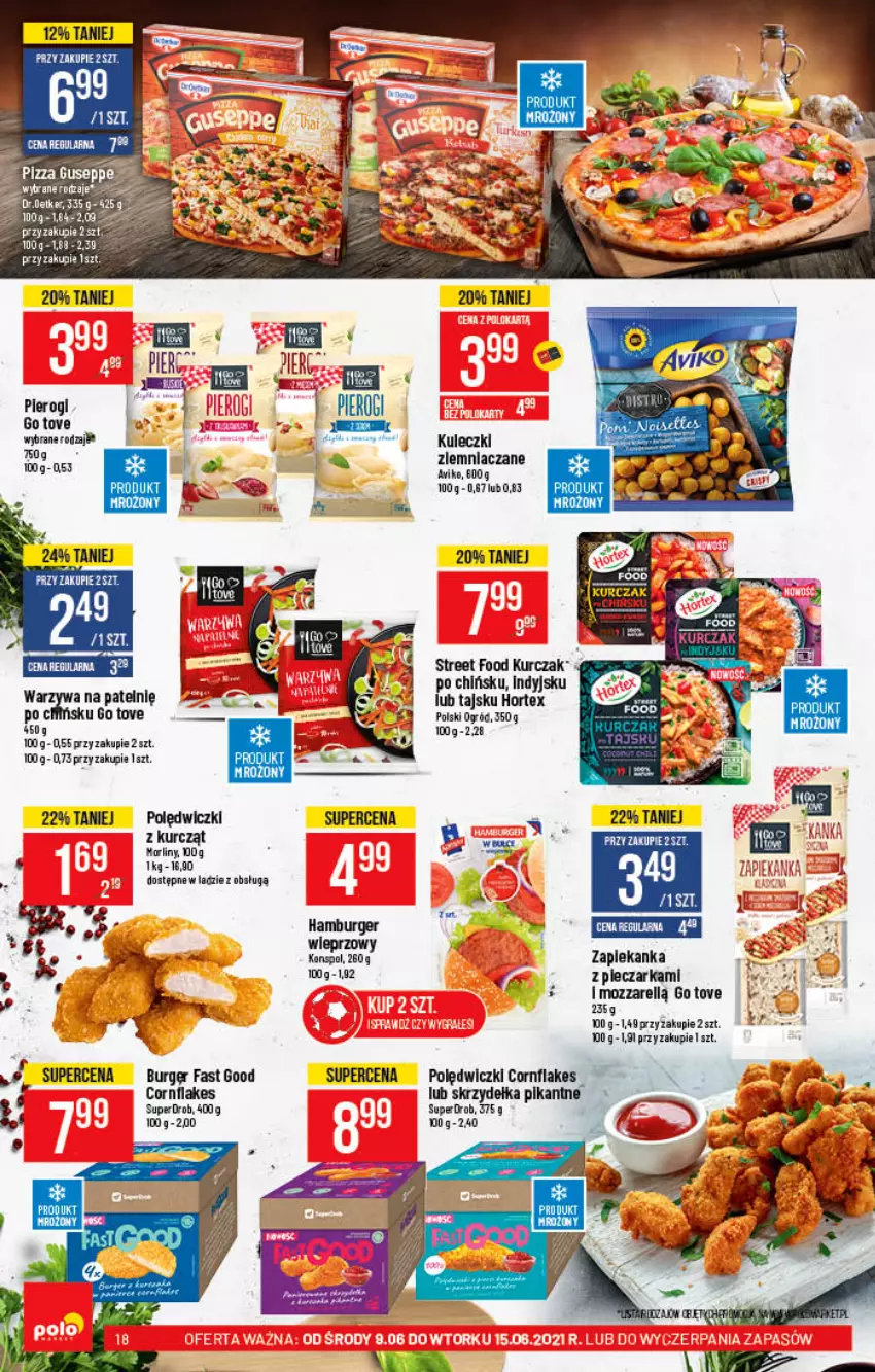 Gazetka promocyjna PoloMarket - Gazetka promocyjna - ważna 09.06 do 15.06.2021 - strona 18 - produkty: Burger, Fa, Hamburger, Hortex, Kurczak, Ogród, Piec, Pieczarka, Pizza, Wiko, Zapiekanka