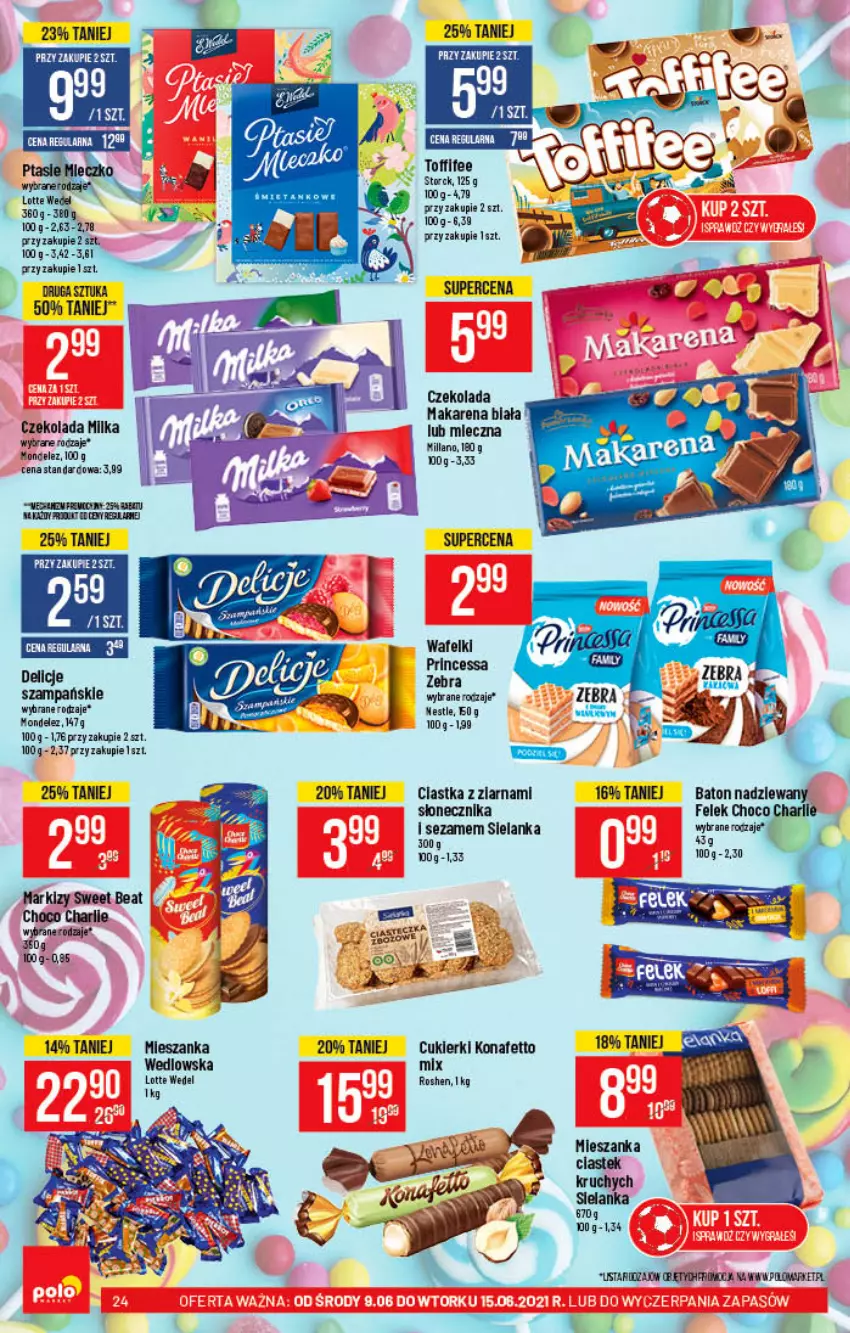 Gazetka promocyjna PoloMarket - Gazetka promocyjna - ważna 09.06 do 15.06.2021 - strona 24 - produkty: Baton, Ciastka, Czekolada, Delicje, HP, LG, Milka, Sezam, Toffifee