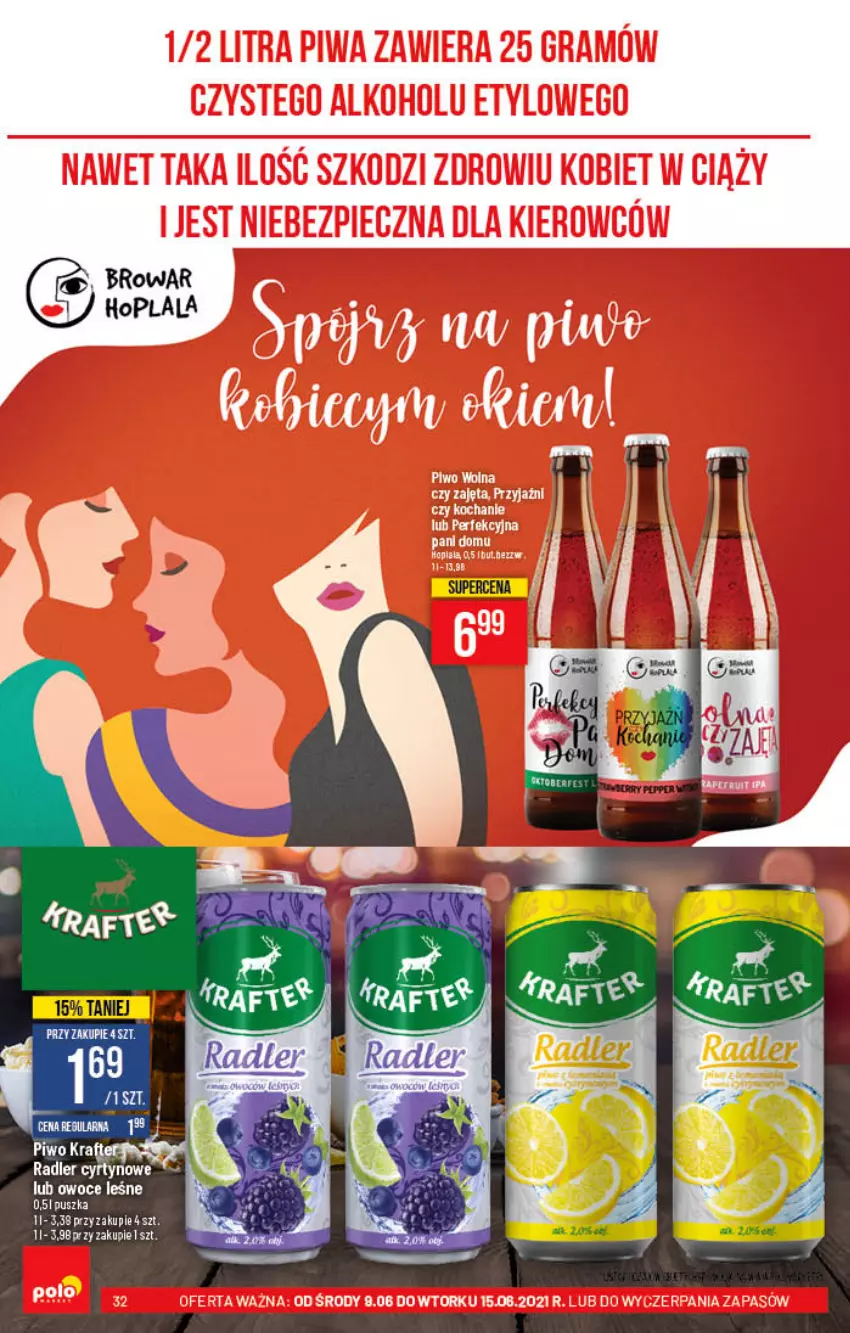 Gazetka promocyjna PoloMarket - Gazetka promocyjna - ważna 09.06 do 15.06.2021 - strona 32 - produkty: Owoce, Piwo, Radler