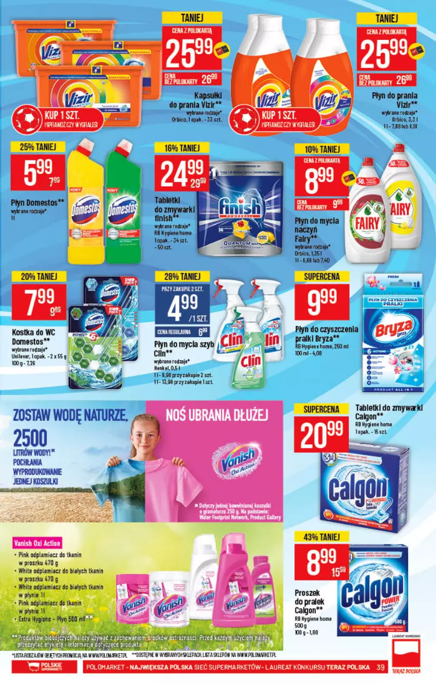 Gazetka promocyjna PoloMarket - Gazetka promocyjna - ważna 09.06 do 15.06.2021 - strona 39 - produkty: Calgon, Clin, Fa, Fairy, Kosz, LG, Miecz, Płyn do mycia, Płyn do prania, Tablet, Tabletki do zmywarki, Tran, Vanish, Vizir, Zmywarki