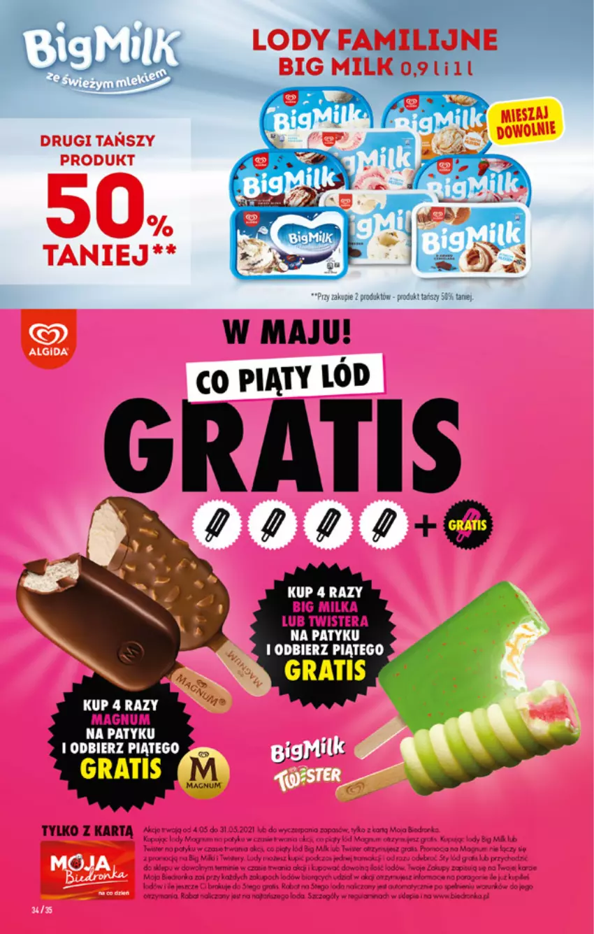 Gazetka promocyjna Biedronka - W tym tygodniu - ważna 17.05 do 22.05.2021 - strona 34 - produkty: Big Milk, Dron, Fa, Gra, Lody, Milka, Tera