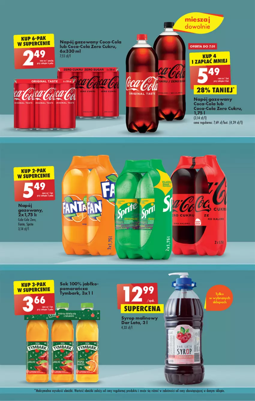 Gazetka promocyjna Biedronka - Gazetka - Biedronka.pl - ważna 05.01 do 11.01.2023 - strona 47 - produkty: Coca-Cola, Fa, Fanta, Gin, Napój, Napój gazowany, Sok, Sprite, Syrop, Tymbark