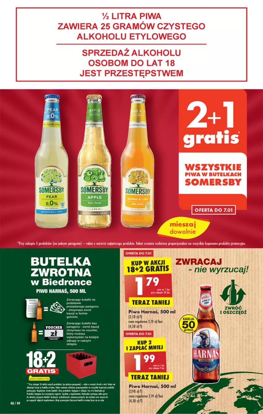 Gazetka promocyjna Biedronka - Gazetka - Biedronka.pl - ważna 05.01 do 11.01.2023 - strona 48 - produkty: Dron, Fa, Gra, Harnaś, Piwo, Rum, Somersby, Tera