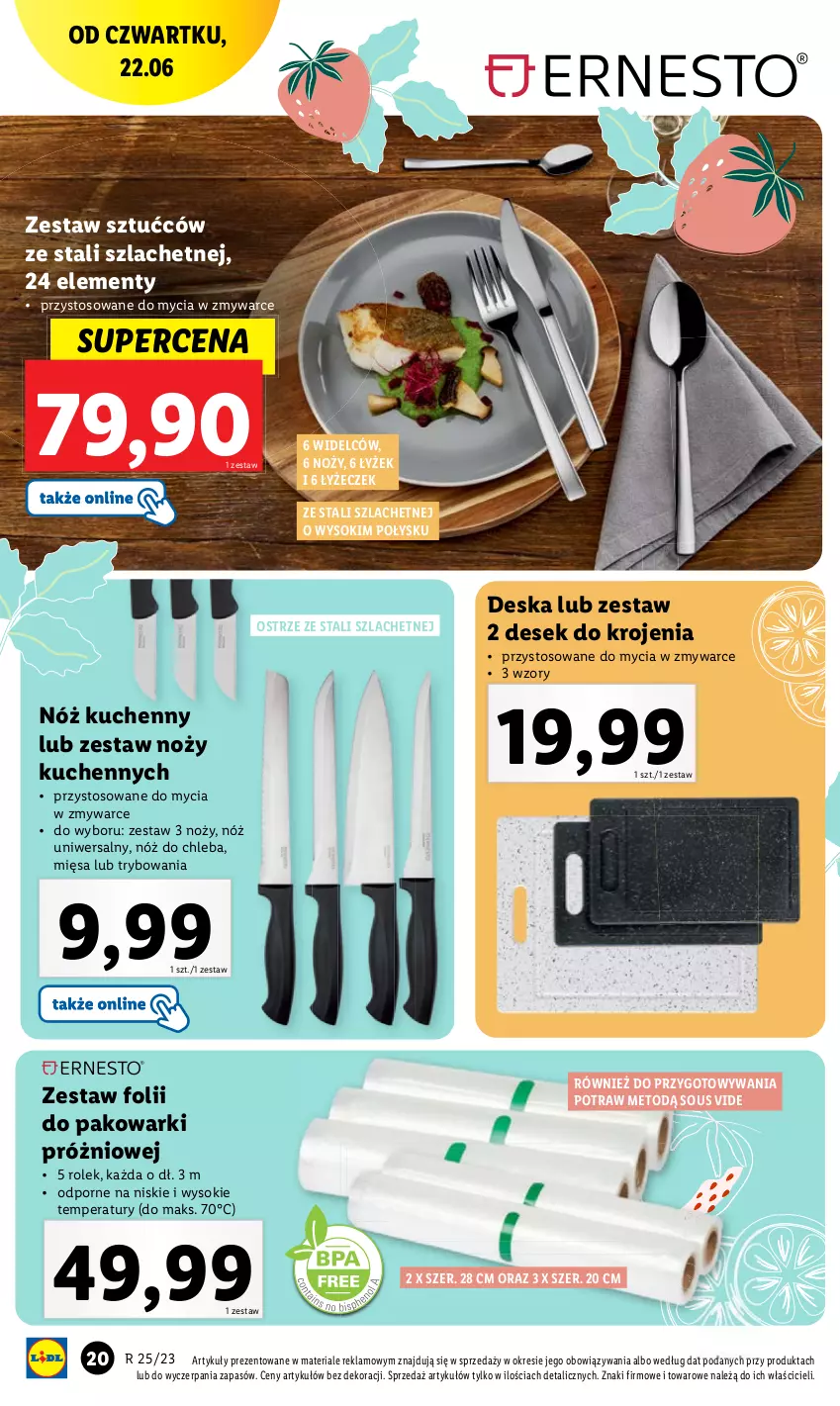 Gazetka promocyjna Lidl - GAZETKA - ważna 19.06 do 24.06.2023 - strona 30 - produkty: Chleb, Noż, Nóż do chleba, Nóż uniwersalny, Por, Sok, Zestaw sztućców