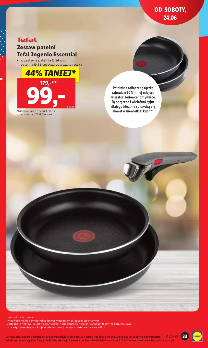 Gazetka promocyjna Lidl - GAZETKA - ważna 19.06 do 24.06.2023 - strona 43 - produkty: Fa, Gra, Patelnia, Por, Tefal