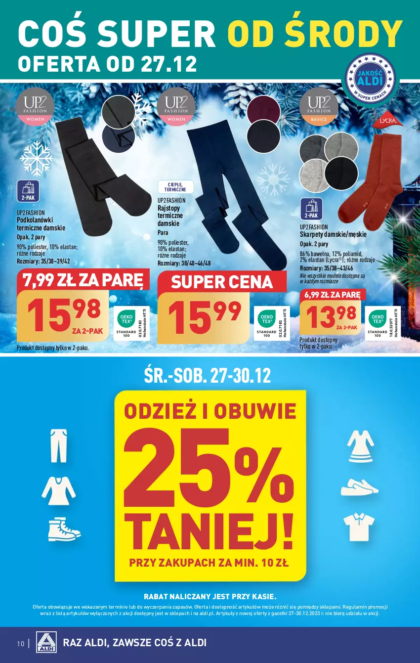 Gazetka promocyjna Aldi - Artykuły przemysłowe i tekstylia - ważna 27.12 do 30.12.2023 - strona 10 - produkty: Fa, Karp, Obuwie, Rajstopy, Top, Wełna