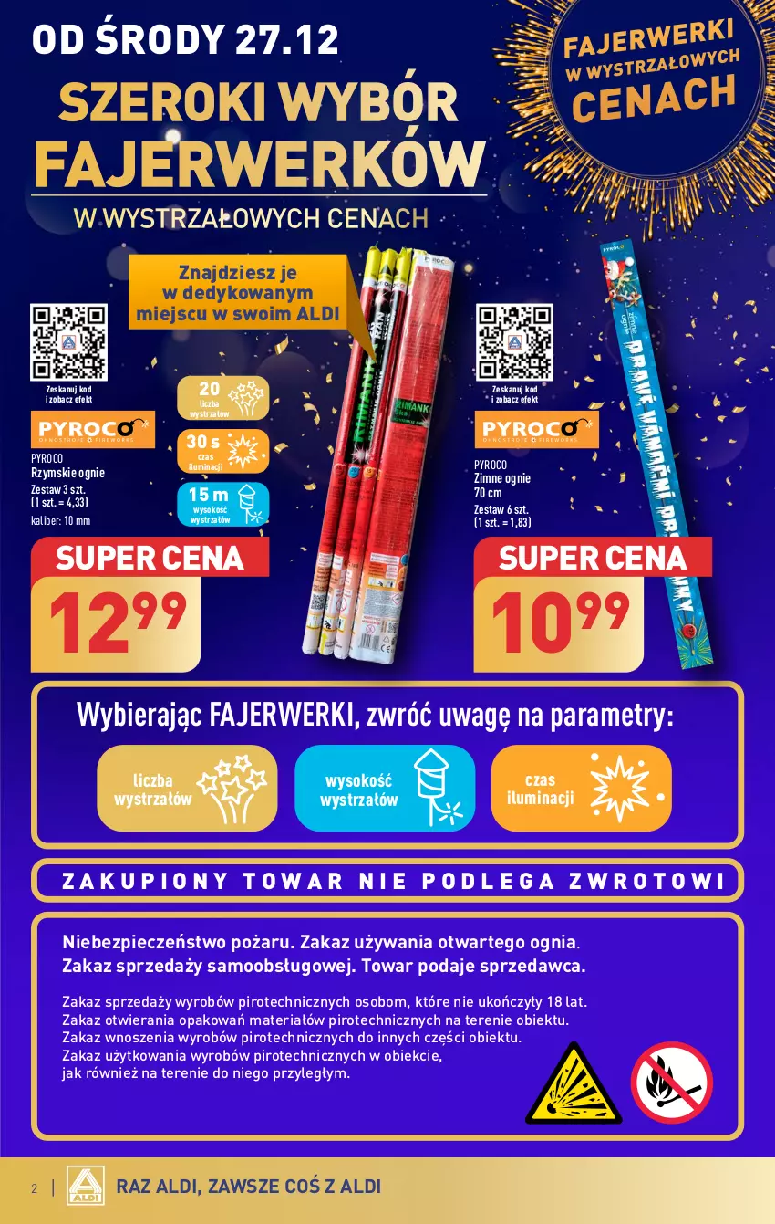 Gazetka promocyjna Aldi - Artykuły przemysłowe i tekstylia - ważna 27.12 do 30.12.2023 - strona 2 - produkty: Fa, Piec, Rzymskie ognie, Sok, Strzałów