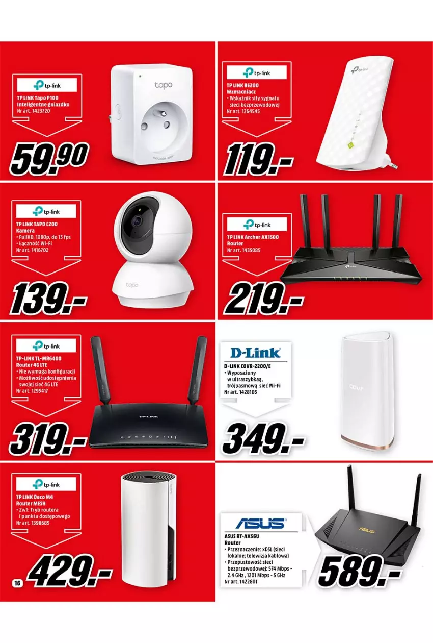 Gazetka promocyjna Media Markt - Gazetka Media Markt - ważna 01.10 do 31.10.2021 - strona 16 - produkty: D-Link, Router, TP-Link