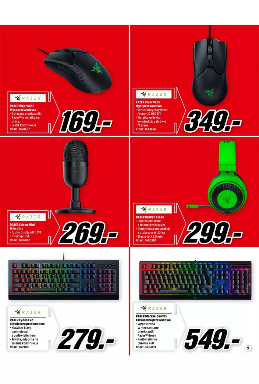 Gazetka promocyjna Media Markt - Gazetka Media Markt - ważna 01.10 do 31.10.2021 - strona 9 - produkty: Klawiatura, Lack, Razer