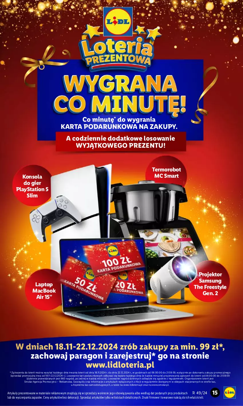 Gazetka promocyjna Lidl - GAZETKA - ważna 02.12 do 04.12.2024 - strona 15 - produkty: Gra, Konsola, Mola, PlayStation, PlayStation 5, Robot, Samsung, Top