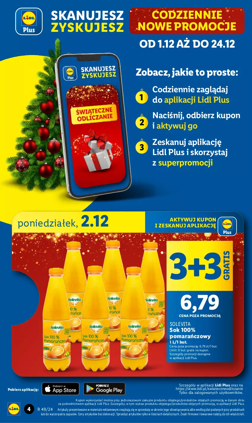 Gazetka promocyjna Lidl - GAZETKA - ważna 02.12 do 04.12.2024 - strona 4 - produkty: Gra, Sok