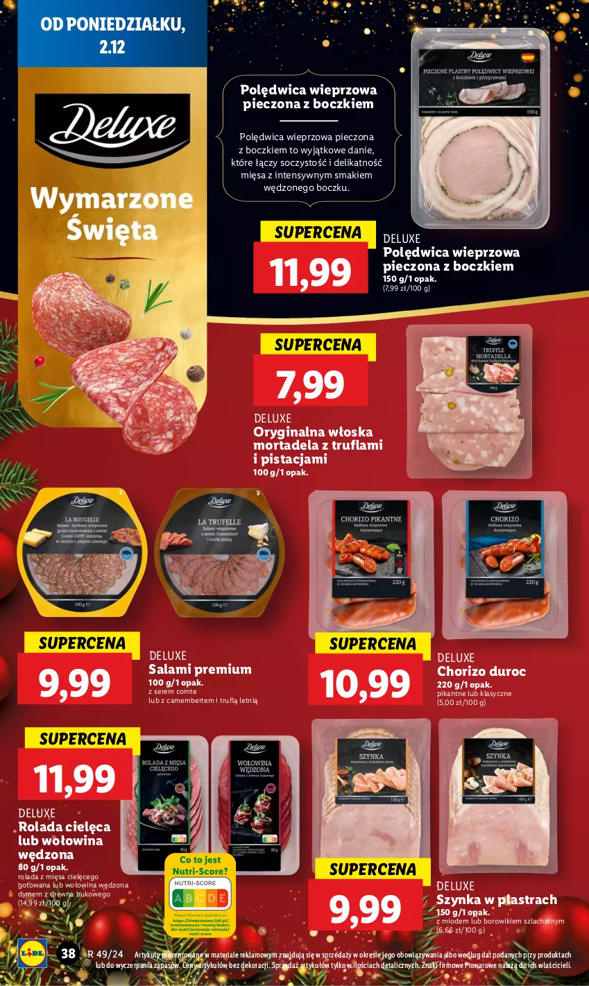 Gazetka promocyjna Lidl - GAZETKA - ważna 02.12 do 04.12.2024 - strona 40 - produkty: Borowiki, Camembert, Gin, Piec, Polędwica, Rolada, Salami, Ser, Szynka, Wołowina