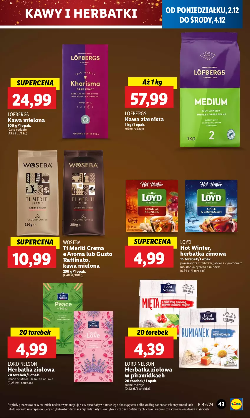 Gazetka promocyjna Lidl - GAZETKA - ważna 02.12 do 04.12.2024 - strona 45 - produkty: Imbir, Kawa, Kawa mielona, Kawa ziarnista, Loyd, Torebka, Woseba