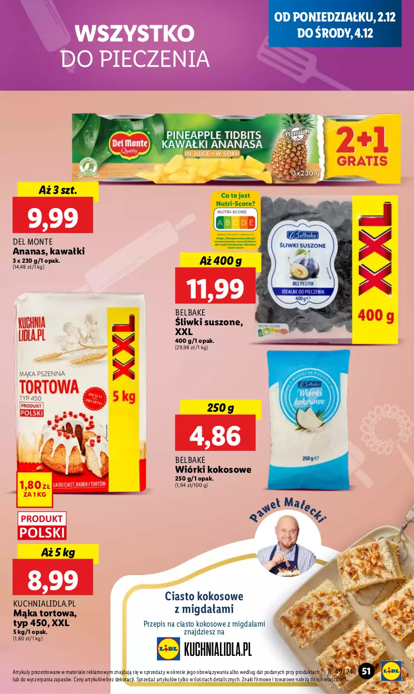 Gazetka promocyjna Lidl - GAZETKA - ważna 02.12 do 04.12.2024 - strona 55 - produkty: Ananas, Kawa, Kokos, Kuchnia, Mąka, Mąka tortowa, Monte, Piec, Wiórki kokosowe