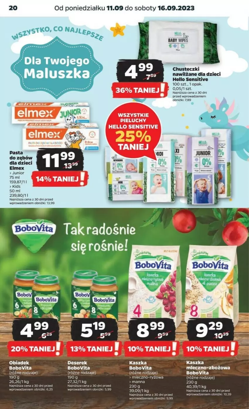 Gazetka promocyjna Netto - ważna 11.09 do 16.09.2023 - strona 13 - produkty: BoboVita, Chusteczki, Deser, Dzieci, Elmex, Pasta do zębów, Pieluchy, Ryż, Ser, Serek