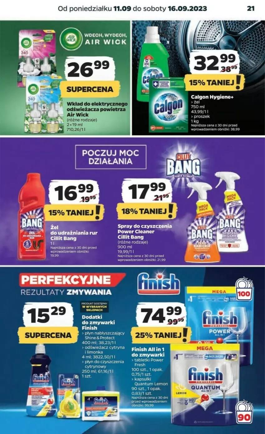 Gazetka promocyjna Netto - ważna 11.09 do 16.09.2023 - strona 14 - produkty: Air Wick, Calgon, Cillit Bang, EPEE, Finish, LG, Płyn nabłyszczający, Zmywarki