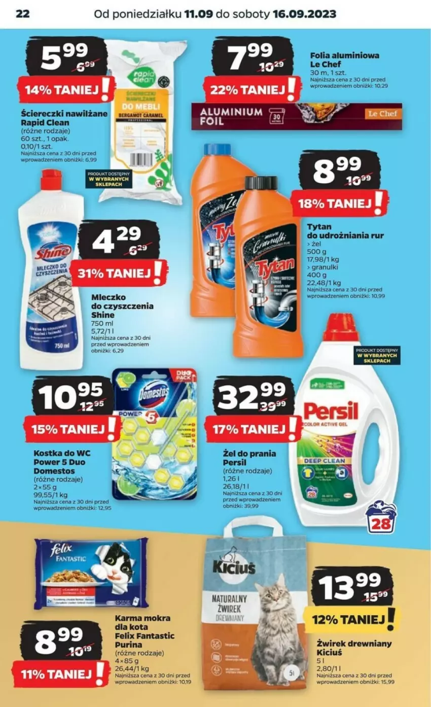 Gazetka promocyjna Netto - ważna 11.09 do 16.09.2023 - strona 15 - produkty: Domestos, Fa, Fanta, Felix, Folia aluminiowa, Gra, LG, Persil, Pur, Purina, Tytan