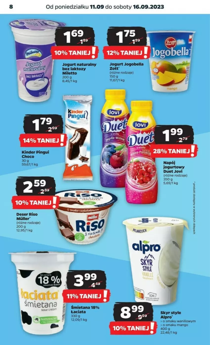 Gazetka promocyjna Netto - ważna 11.09 do 16.09.2023 - strona 24 - produkty: Alpro, Deser, Jogurt, Jogurt naturalny, Kinder, Mango, Ser, Zott