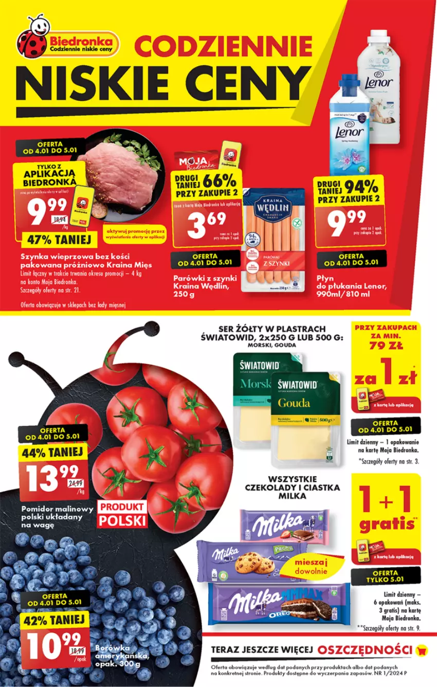 Gazetka promocyjna Biedronka - Od czwartku - ważna 04.01 do 10.01.2024 - strona 1 - produkty: Ciastka, Dron, Gouda, Gra, Kret, LG, Ser, Tera