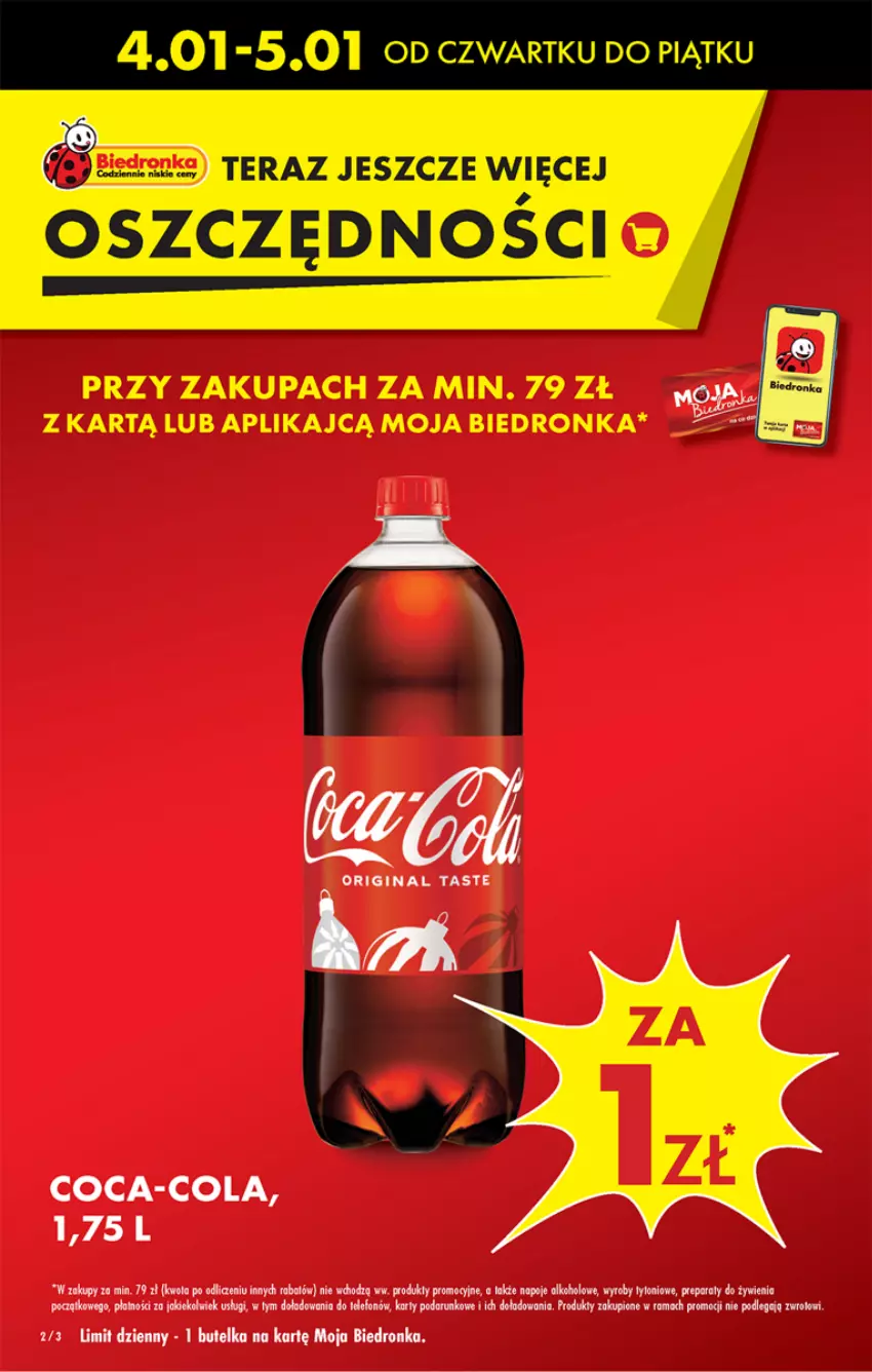 Gazetka promocyjna Biedronka - Od czwartku - ważna 04.01 do 10.01.2024 - strona 2 - produkty: Coca-Cola, Dron, Gin, Napoje