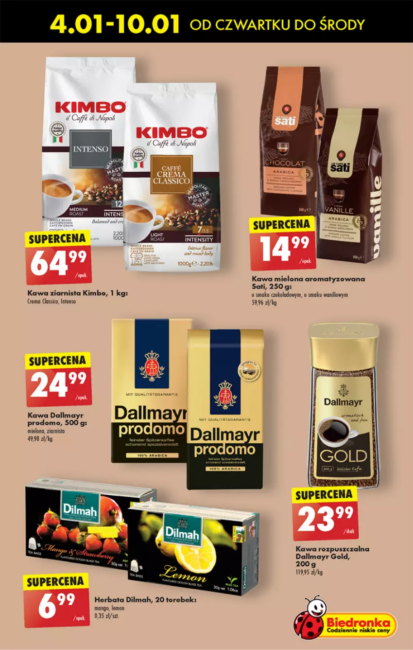 Gazetka promocyjna Biedronka - Od czwartku - ważna 04.01 do 10.01.2024 - strona 53 - produkty: Dallmayr, Dilmah, Fa, Herbata, Kawa, Kawa mielona, Kawa rozpuszczalna, Kawa ziarnista, Mango, Sati