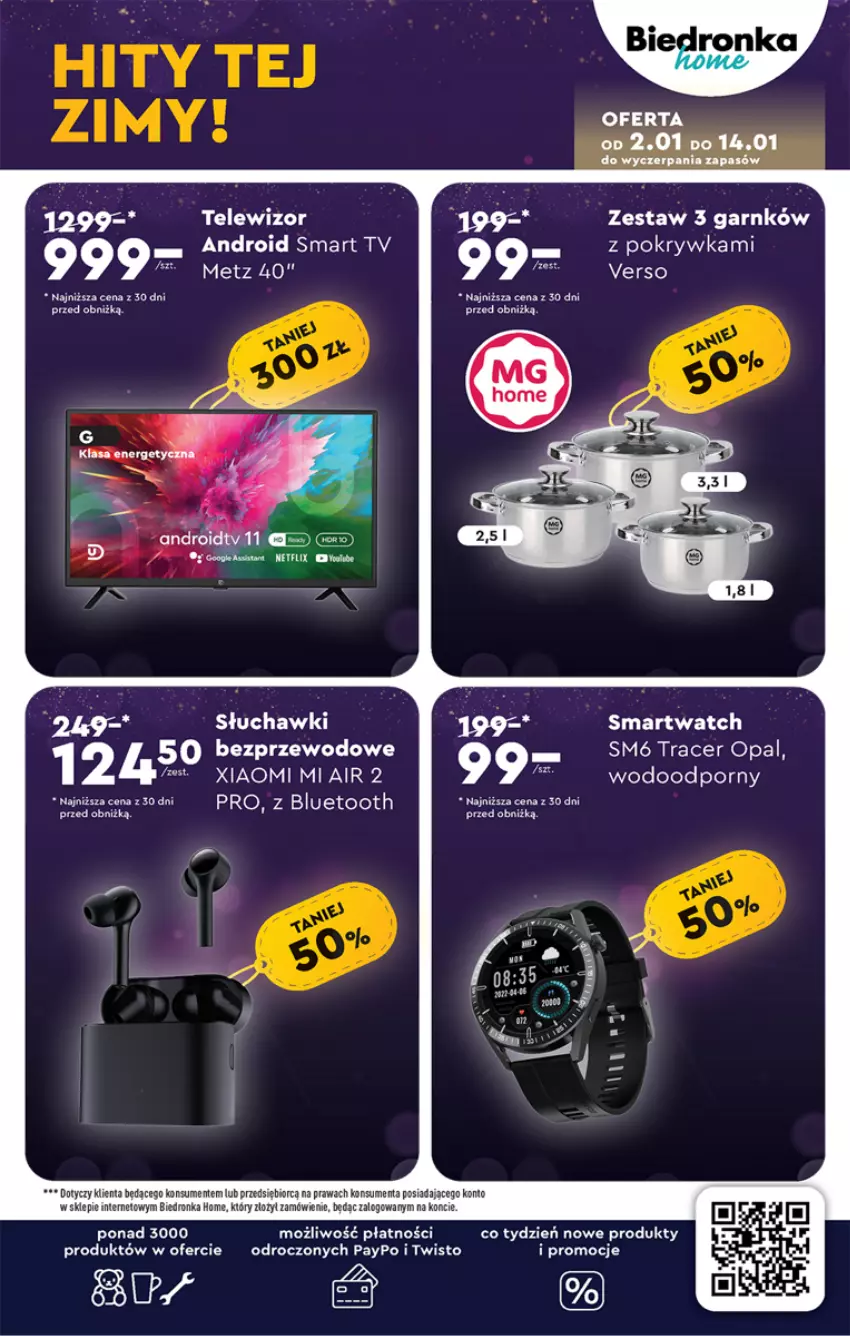 Gazetka promocyjna Biedronka - Od czwartku - ważna 04.01 do 10.01.2024 - strona 71 - produkty: Acer, Dron, Lion, Por, Słuchawki, Smart tv, Smartwatch, Telewizor