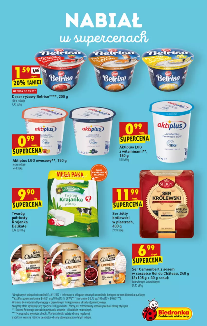 Gazetka promocyjna Biedronka - W tym tygodniu - ważna 13.01 do 19.01.2022 - strona 23 - produkty: Aktiplus, Belriso, Camembert, Deser, Dron, Fa, Gin, Królewski, LG, Ryż, Ser, Sok, Sos, Twaróg, Wino