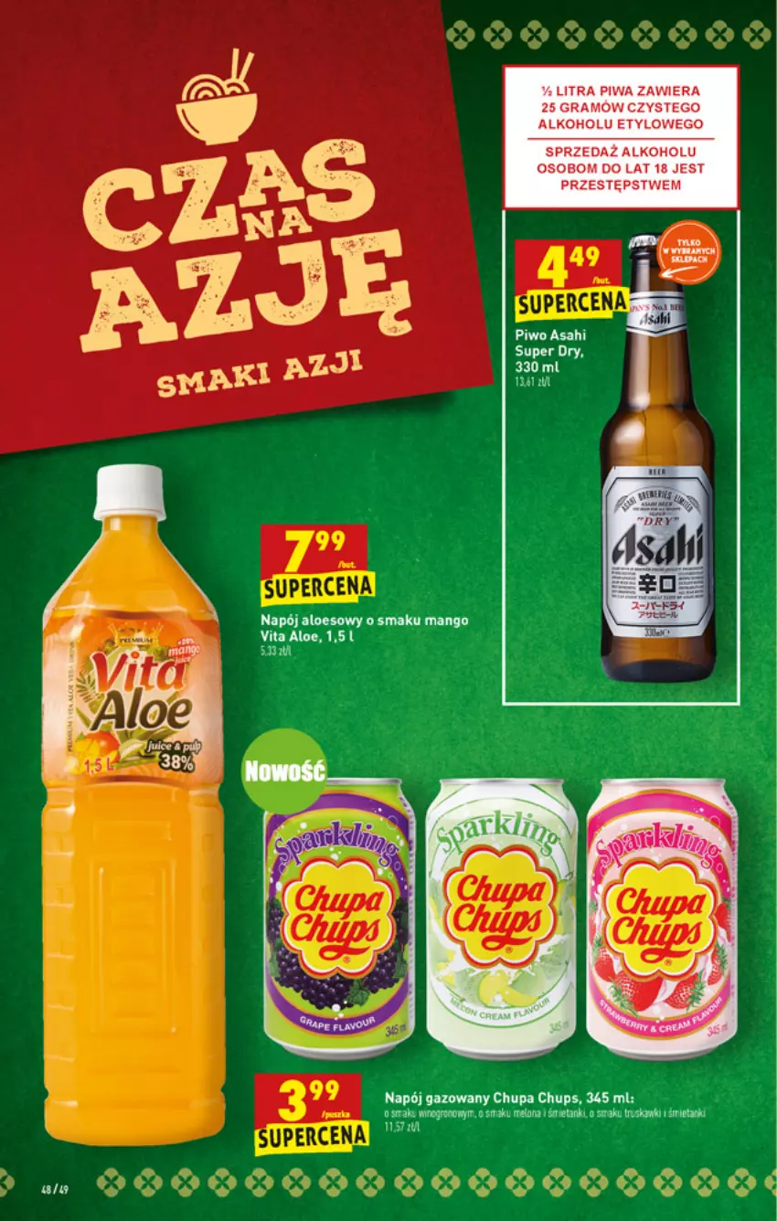 Gazetka promocyjna Biedronka - W tym tygodniu - ważna 13.01 do 19.01.2022 - strona 48 - produkty: Asahi, Chupa Chups, Feta, Gra, Mango, Melon, Napój, Napój gazowany, Piwa, Piwo, Truskawki