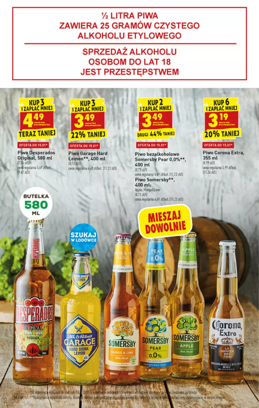 Gazetka promocyjna Biedronka - W tym tygodniu - ważna 13.01 do 19.01.2022 - strona 58 - produkty: Corona Extra, Gala, Piwo, Ser, Somersby, Tera