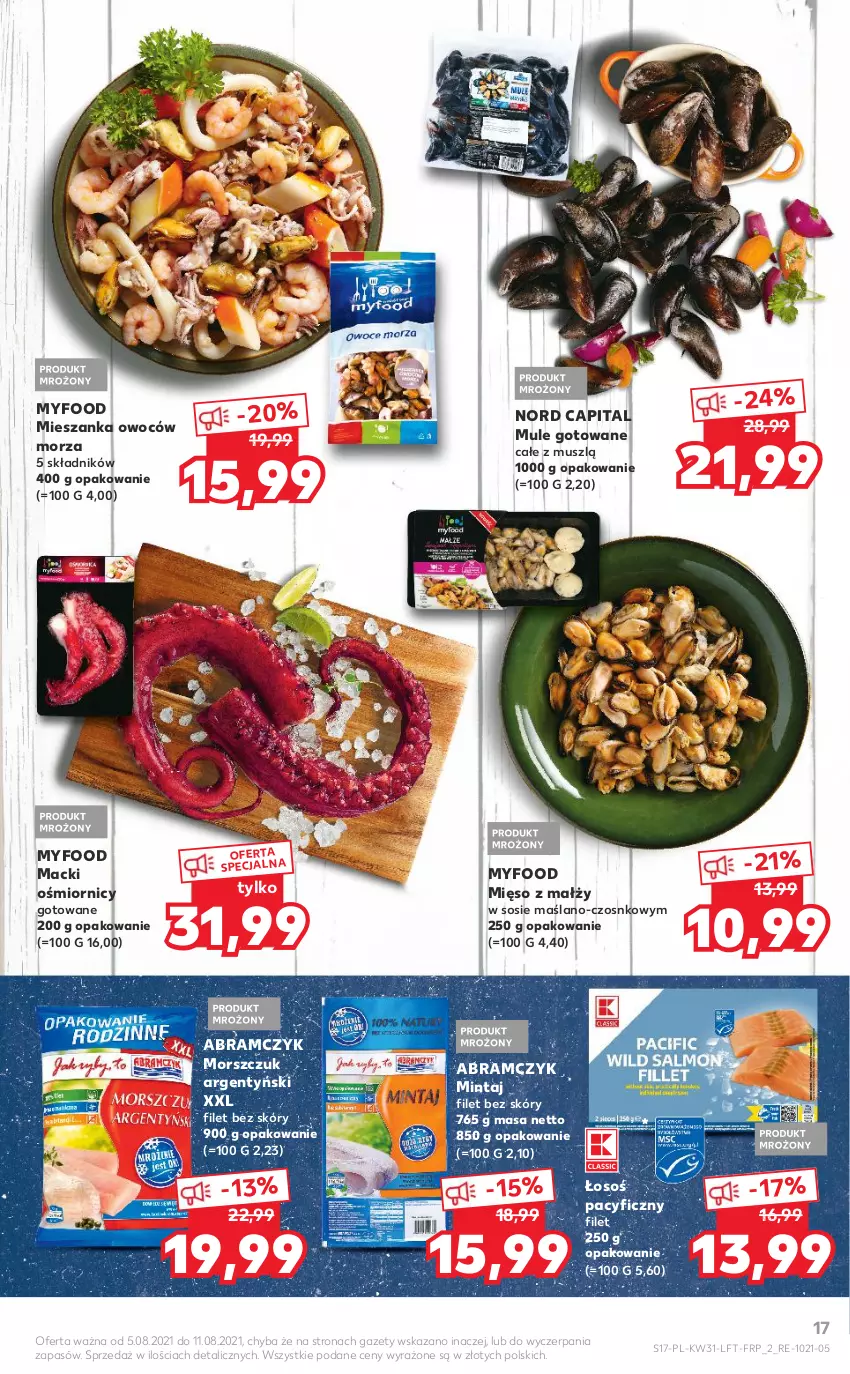 Gazetka promocyjna Kaufland - OFERTA TYGODNIA - ważna 05.08 do 11.08.2021 - strona 17 - produkty: Mięso, Mintaj, Mule, Mus, Sos