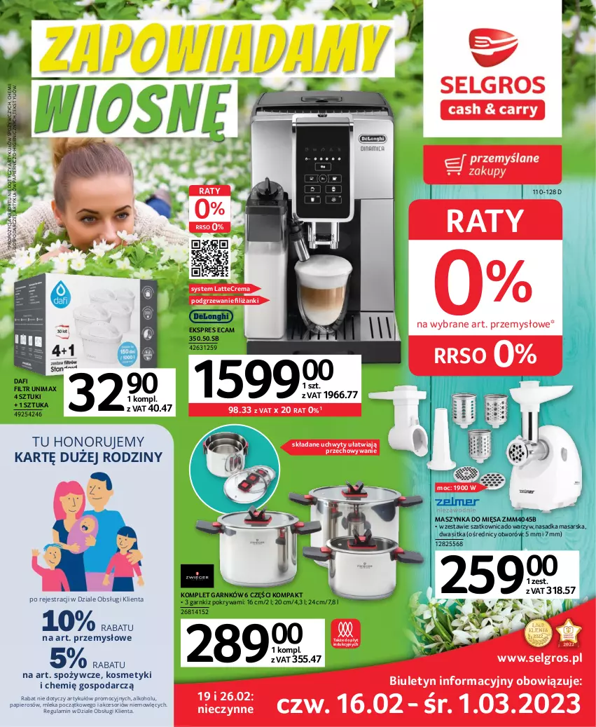 Gazetka promocyjna Selgros - Oferta przemysłowa - ważna 16.02 do 01.03.2023 - strona 1 - produkty: LG, Maszynka, Papier, Pokrywa, Szatkownica, Szynka, Uchwyty