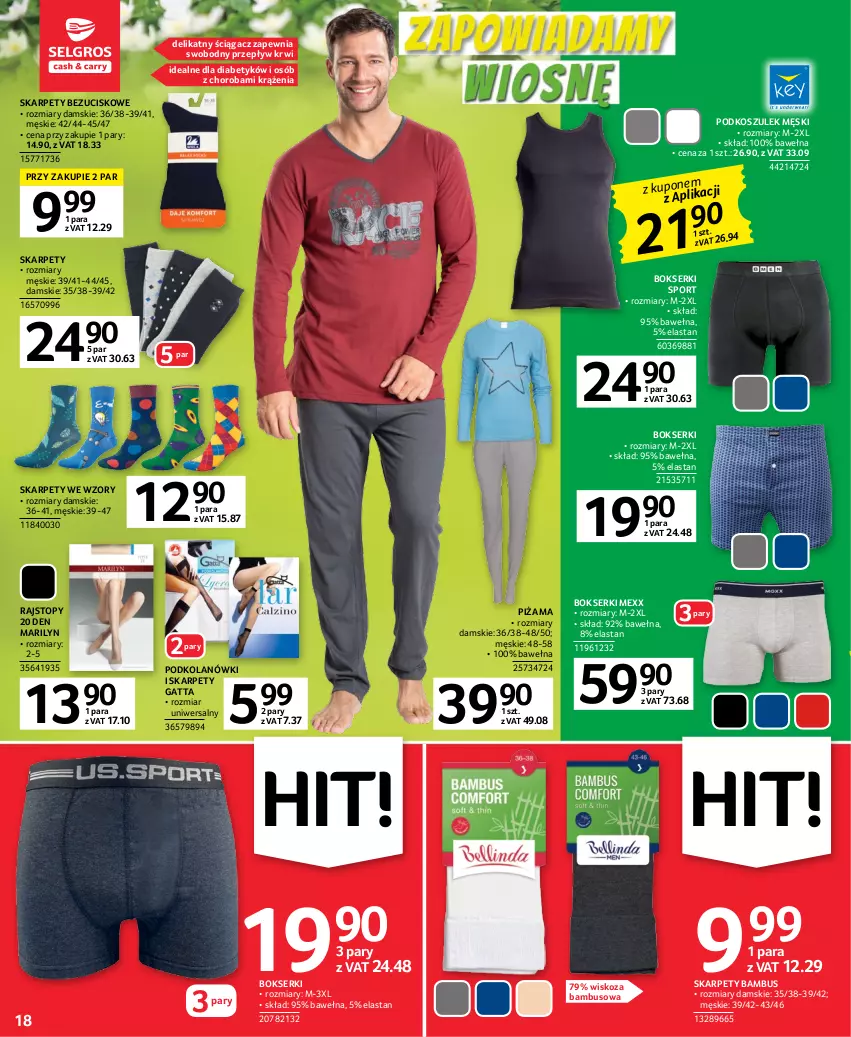 Gazetka promocyjna Selgros - Oferta przemysłowa - ważna 16.02 do 01.03.2023 - strona 18 - produkty: Bokserki, Gatta, Karp, Kosz, Marilyn, Mexx, Piżama, Podkoszulek, Por, Rajstopy, Ser, Sport, Top, Wełna