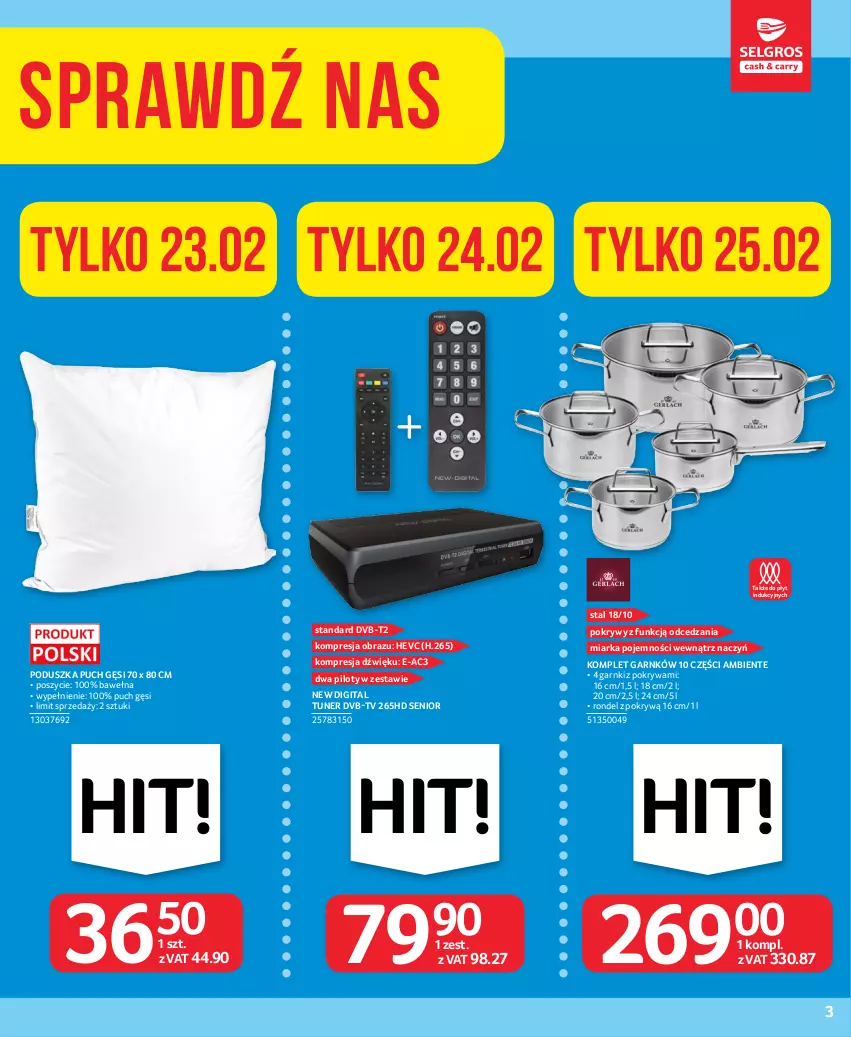 Gazetka promocyjna Selgros - Oferta przemysłowa - ważna 16.02 do 01.03.2023 - strona 3 - produkty: Miarka, Obraz, Poduszka, Pokrywa, Rondel, Wełna