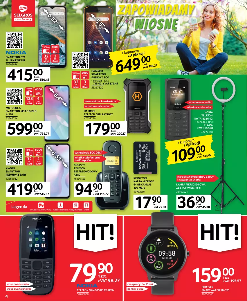 Gazetka promocyjna Selgros - Oferta przemysłowa - ważna 16.02 do 01.03.2023 - strona 4 - produkty: Gra, Książka, Lampa, Latarka, Motorola, Nokia, Por, Smartfon, Smartwatch, Tarka, Telefon