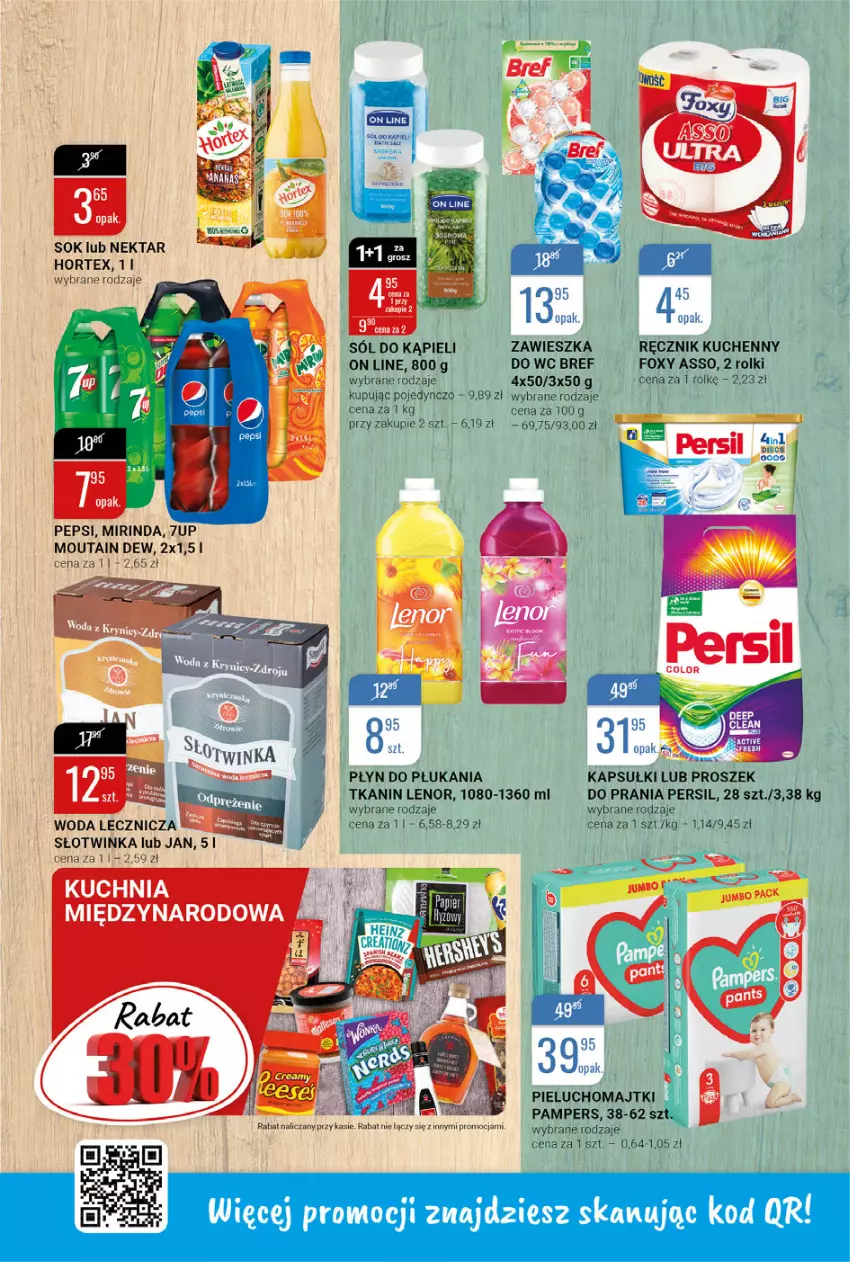 Gazetka promocyjna Bi1 - Gęsina na św.Marcina - ważna 03.11 do 09.11.2021 - strona 5 - produkty: 7up, Bref, Foxy, Hortex, Kuchnia, Lenor, Majtki, Mirinda, Nektar, Pampers, Pepsi, Persil, Pieluchomajtki, Płyn do płukania, Ręcznik, Ręcznik kuchenny, Rolki, Sok, Sól, Sól do kąpieli