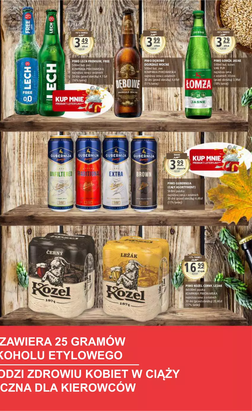 Gazetka promocyjna Arhelan - Gazetka - ważna 06.10 do 15.10.2023 - strona 15 - produkty: Kozel, Lech Premium, Piwo, Pur