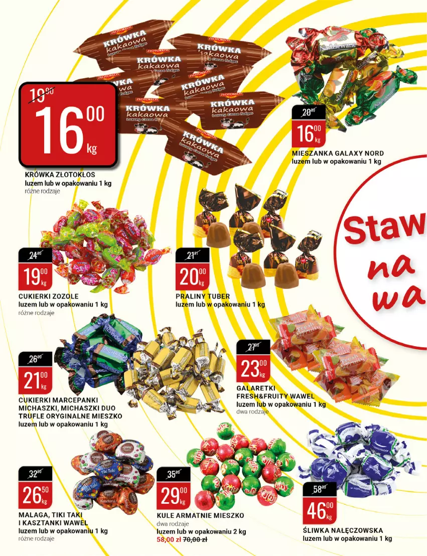 Gazetka promocyjna Bi1 - Uwaga mega paka - ważna 21.09 do 04.10.2022 - strona 2 - produkty: Cukier, Cukierki, Gala, Galaretki, Gin, Kakao, Praliny, Wawel