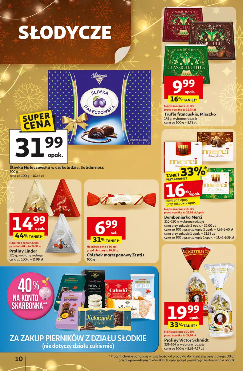 Gazetka promocyjna Auchan - Gazetka Święta jak babcię kocham Hipermarket Auchan - ważna 11.12 do 17.12.2025 - strona 10 - produkty: Chleb, Lindor, Merci, Piernik, Praliny