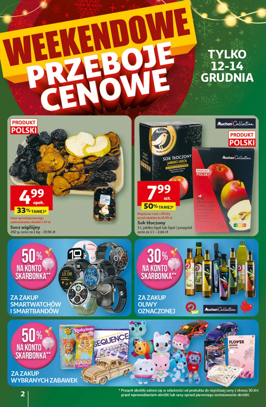 Gazetka promocyjna Auchan - Gazetka Święta jak babcię kocham Hipermarket Auchan - ważna 11.12 do 17.12.2025 - strona 2 - produkty: Jonagold, Ligol, Sok