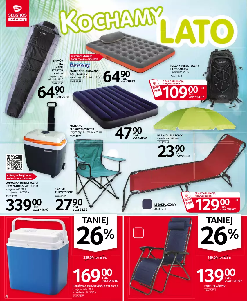 Gazetka promocyjna Selgros - Oferta przemysłowa - ważna 22.07 do 04.07.2021 - strona 4 - produkty: Fotel, Hi-Tec, Krzesło, Lodówka, Materac, Parasol, Plecak, Por, Silan, Sport, Tera, Tran