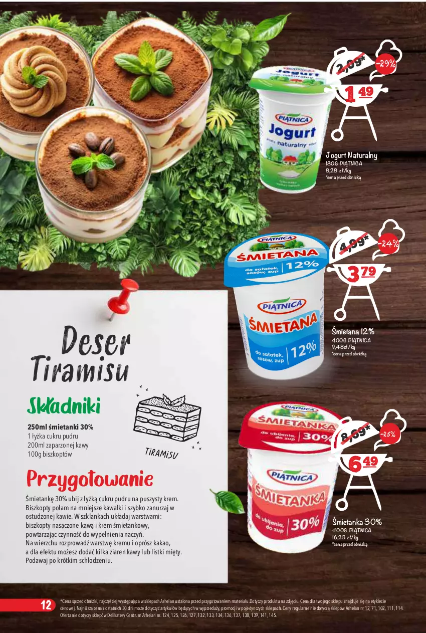 Gazetka promocyjna Arhelan - Gazetka - ważna 24.04 do 10.05.2026 - strona 12 - produkty: Biszkopty, Deser, Jogurt, Jogurt naturalny, Kakao, Kawa, Piątnica, Rum, Ser, Szklanka